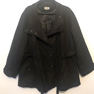 Celebrity Pink Black Pea Coat